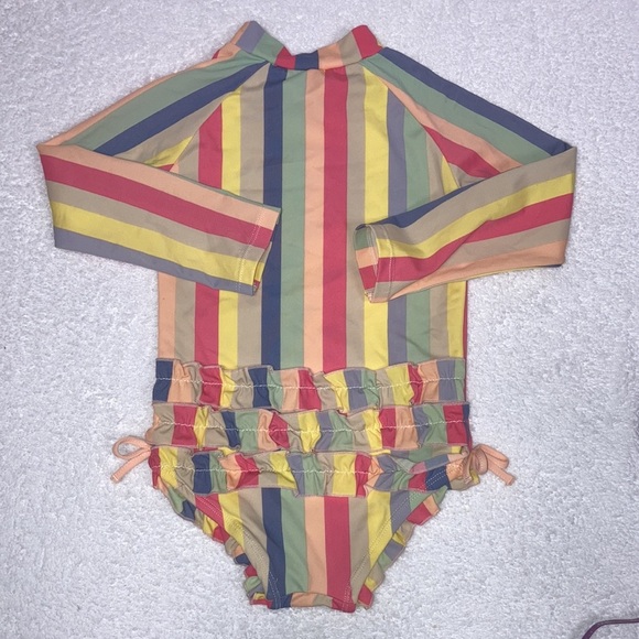 Jessica Simpson rash guard ruffle butt striped swim suit size 3t - Picture 5 of 8